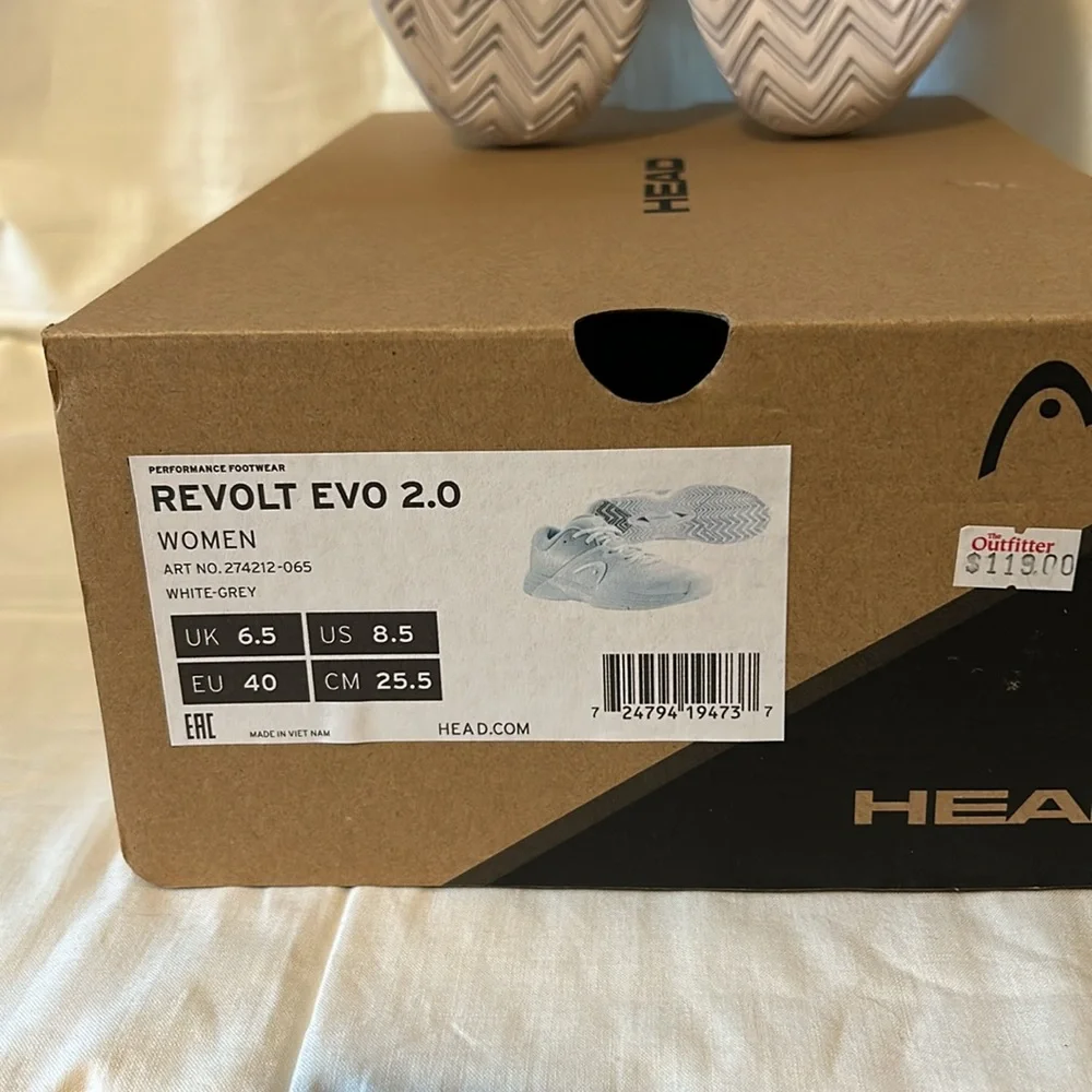 Head Revolt EVO 2.0 White-Grey Size US 8.5 NIB - Picture 5 of 5